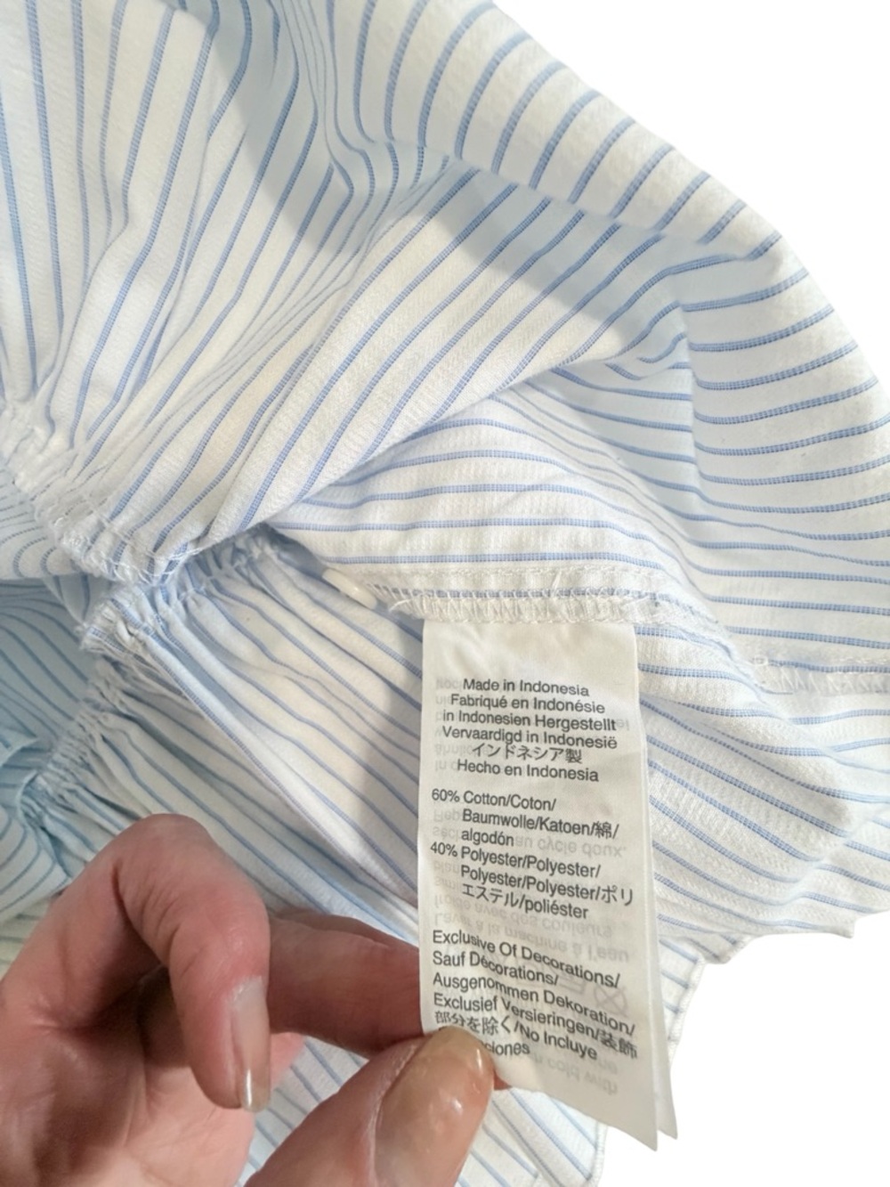 Madewell x Karen Walker Striped Button-Front Blouse Light Blue & White - Picture 4 of 5